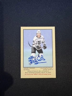 2022-23 Parkhurst Champions #R-63 Samuel Fagemo Mini Parkie Retro Auto Kings - Image 1 of 2