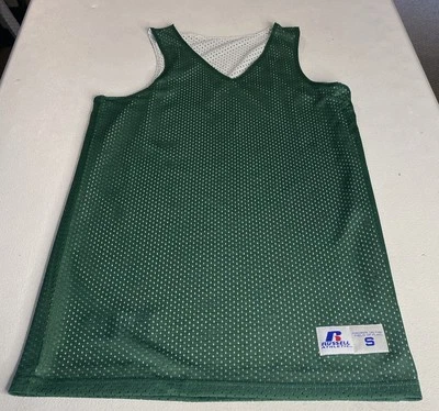 Camiseta deportiva de baloncesto Russell de malla reversible verde/blanco talla S Foto 1 de 4