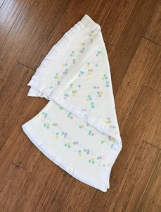 Vintage Baby Morgan Decke Waffelmuster Satin Rand Borte Thermo Acryl 38 x 46 - Bild 1 von 8