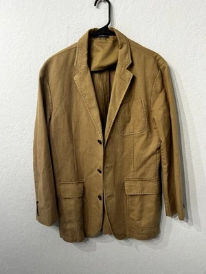Blazer Abrigo Deportivo Polo Ralph Lauren Algodón Lino Talla 42L Beige Tostado Sin Estructura Foto 1 de 4