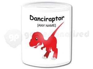 Personalised Gift Dinosaur Money Box Jurassic Velociraptor Kids Present Idea Fun - Picture 1 of 1