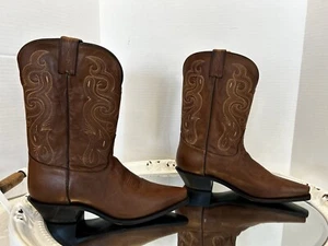 Tony Lama 7906L Brown Leather Boots 10C Womens READ - Picture 1 of 12