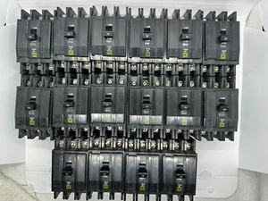 [1] Square D QOU310 + more 3-pole 240V Breakers Feed thru Din Rail Mount - Picture 1 of 50
