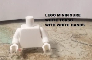 Lego Minifigur ganz weiß Torso Körper knackig weiß Shirt mit weißen Händen - Bild 1 von 1