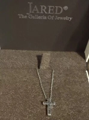 Джаред серебро 925 пробы бриллиант крест ожерелье с 925 Италии серебряная цепочка - Изображение 1 из 4