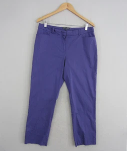 Sportscraft Pants Womens 12 Purple Tapered Mid Rise Trousers Stretch Crop Work - Picture 1 of 16