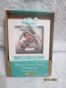 Happy Easter Baby's Photo Frame Ornament 3" X 3" New In Box - Picture 1 of 2