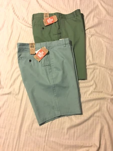 DOCKERS: Men Flat Front, Trouser Style Casual Shorts: Light Grn/40, Drker Grn/38 - Picture 1 of 7