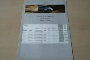 206522) Mercedes M-Klasse - Preisliste & Extras - Prospekt 06/2000 - Bild 1 von 1