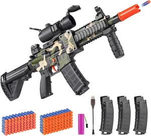 Realistic Toy Foam Blaster Gun - Electric Sniper Rifle with Scope 120 Soft Bu... - Picture 1 of 1