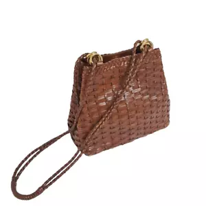 VTG Saks Fifth Avenue Bag Woven Leather 60s 70s Made in Brazil GREAT CONDITION - Picture 1 of 14