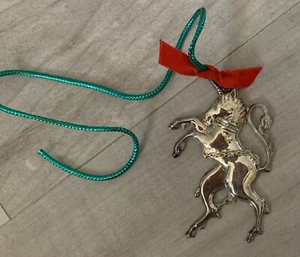 Vtg Williamsburg KIRK STIEFF Silverplate UNICORN Christmas X-Mas ORNAMENT - Picture 1 of 3