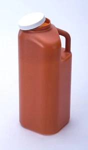 Large Male Urinal with Leak Proof Screw Cap Lid (3000 mL or 101 oz.) (Amber Colo - Picture 1 of 5