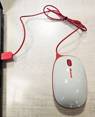 Microsoft Express Mouse Ottico 3 Pulsanti Cavo USB Rosso Bianco NO Logitech - Immagine 1 di 3