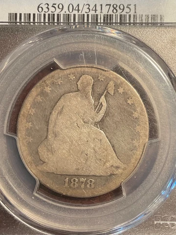 PCGS G4 1878 CC SEATED HALF DOLLAR RARE LOW MINTAGE DATE Cover