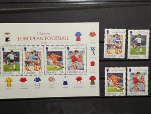 GIBRALTAR, SC 707-710 + 710a, 1996 European Soccer Tribute issue. MNH. CV $15 - Picture 1 of 1