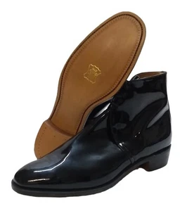 Botas Sanders George oficiales militares charol negro con carcasa de caja de espuelas Reino Unido 13 - Imagen 1 de 12