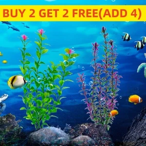 UK Artificial Fake Plastic Plants Water Grass Decoration For Aquarium Fish Tank - Picture 1 of 34