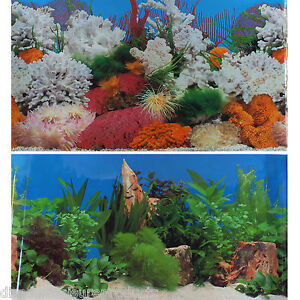 19"/49cm Aquarium Background Marine Coral/Freshwater Planted Fish Tank #G
