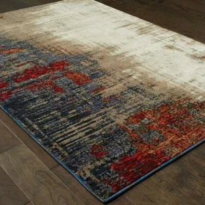 Evolution by Oriental Weavers. Contemporary Abstract Area Rug. Multi/Ivory 8001A - Picture 1 of 3