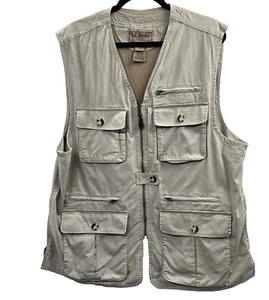 LL Bean Fishing Vest XL Half Moon Pocket Angler Outdoor Gorpcore L.L. Bean Khaki - Picture 1 of 15