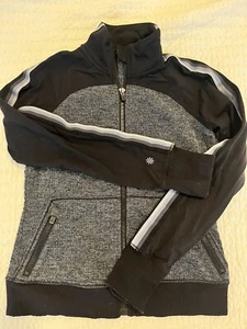 Athleta Girl Size M/8-10 Gray & Black Zip Up Jacket Zip Pockets - Picture 1 of 5
