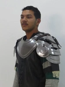 Juego de gargantas con caballeros de hierro medieval Gorget Spaulders brazo protector de hombro conjunto - Imagen 1 de 4