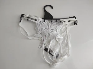 Ann Summers Womens Ivory Carissa Crotchless Thong Size S UK 8-10 EU 34-36 US 4-6 - Picture 1 of 2