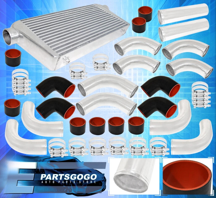 31" X 11.5 "X 3"Aluminum Intercooler+ X8 3.0" Diy Piping Kit+Couplers Blk - Изображение 1 из 1