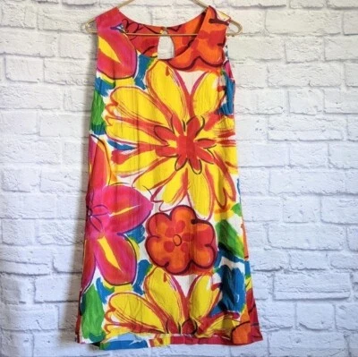 Vintage Jams World Jackie Dress XS Furphy Tropical Floral Hawaiian Rayon 80s 90s - Image 1 of 4