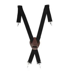 Style n Craft  95014 - 2 Inch Wide Padded Work Suspenders in Black with Snaps  - Picture 1 of 2