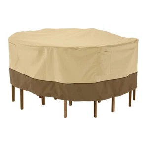 Classic Accessories Outdoor Garden Round Patio Table Chair Cover, Beige 60 Inch - Picture 1 of 5