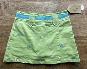 NEW! KC Parker Skort Skirt Girls Size 14 Green w/ Embroidery Stretch Adorable! - Picture 1 of 4