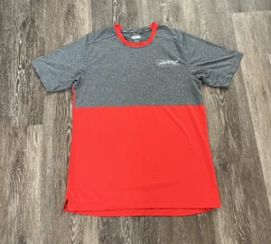 Zoot Cycling Running T-Shirt Mens Size Medium Gray Red Short Sleeve Athletic Tee - Picture 1 of 5