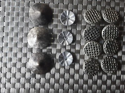 14x silberfarbene Metallknöpfe - Vintage  - Bild 1 von 3