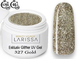 Exclusivo gel UV Glitter Color LED con alta opacidad gel de color 5 ml color 327 oro - Imagen 1 de 4