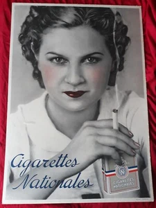 ANCIEN CARTON PUBLICITAIRE SERIGRAPHIE  CIGARETTES NATIONALES    N°708/162 - Imagen 1 de 5