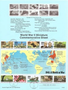 USPS Souvenir Page 2559 - World War II Commemorative Sheet - 1941 A World at War - Picture 1 of 1