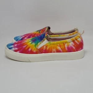 Skechers Poppy Hippy Hype Orange Tie Dye Slip On Sneaker Womens Size 11 Rainbow - Picture 1 of 13