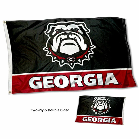 UGA Bulldogs Dawg Flag Double Sided 2-Ply 3x5 Foot Outdoor Banner Cover
