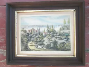 CURRIER AND IVES "BAHÍA DE NUEVA YORK" LITOGRAFÍA ENMARCADA F.F PALMER ARTIST 1860 - Imagen 1 de 11