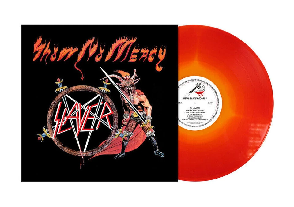 SLAYER - SHOW NO MERCY, 2021 EU LIMITED EDN ORANGE/RED MELT vinyl LP, SEALED! - Image 1 of 1
