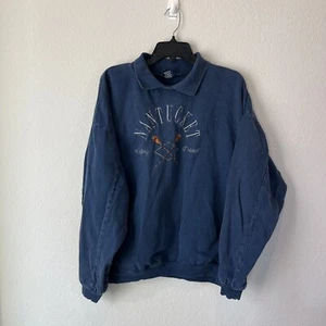 Nantucket Vintage Wek The World Sweatshirt mit Kragen  - Bild 1 von 10