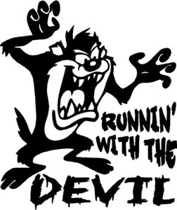Taz Tasmanian devil running with the devil decal sticker any color - Bild 1 von 1