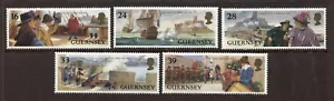 GUERNSEY 1993, STORIA: ASSEDIO DEL CASTELLO CORNET 1643-1651, Scott 515-519, MNH - Foto 1 di 1