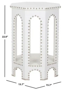 Safavieh Table White - Silver Nail Heads, Reduced Price 2172714888 FOX9501C - Picture 1 of 5