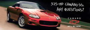 Chevy Camaro We'll Be There REPRODUCTION Banner 24"x72" - Picture 1 of 1