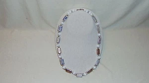 PURPLE WHITE AND GOLD BEADED NECKLACES 24" - Picture 1 of 12