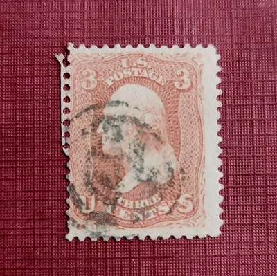 Lot 22. US GENUINE SCOTT #65 VF/XF USED 1867  Fancy Cancel - Image 1 of 2