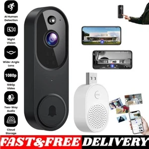 Safe Doorbell Camera Wireless, Smarter Way to Protect Your Home, Wireless WiFi - Picture 1 of 13